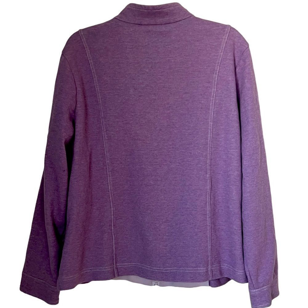The Tog Shop Lavender Long Sleeve Cotton Blend Sweater Zipper Jacket sz XL - Picture 2 of 9